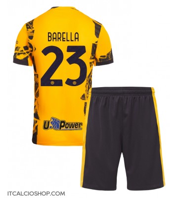 Inter Milan Nicolo Barella #23 Terza Maglia Bambino 2024-25 Manica Corta (+ Pantaloni corti)